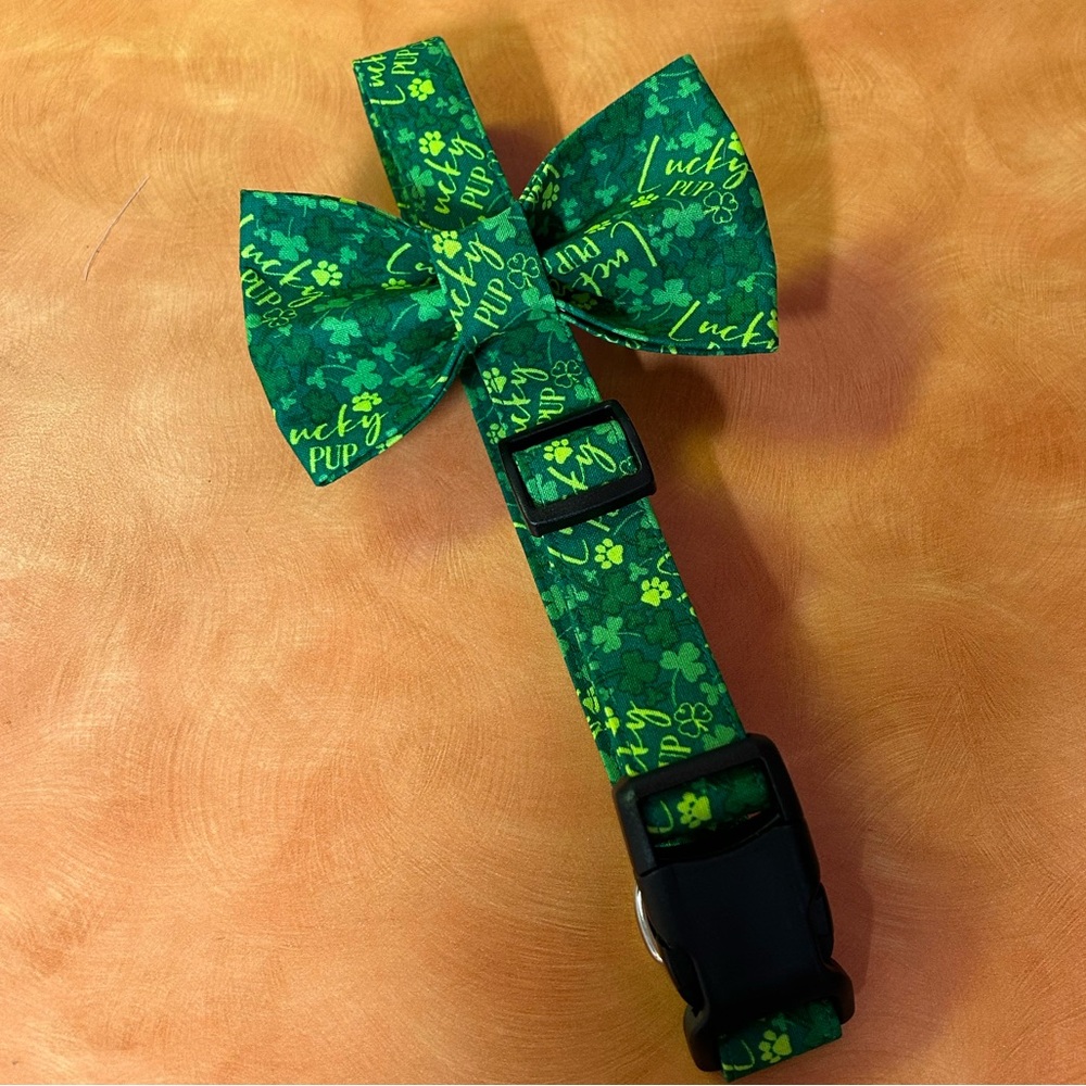 Lucky Dog Collar and Bow/Bow Tie Set